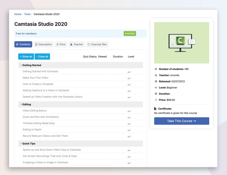 Joomla Lms Course Detail Layout