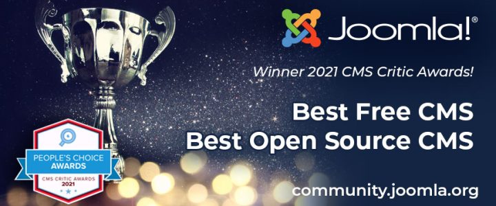 Joomla! is the Best Free CMS and Best Open Source CMS by 2021 CMS Critic Awards