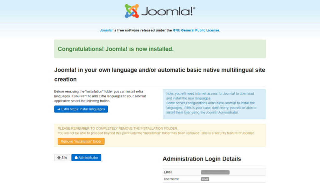 joomla-install-congratulations
